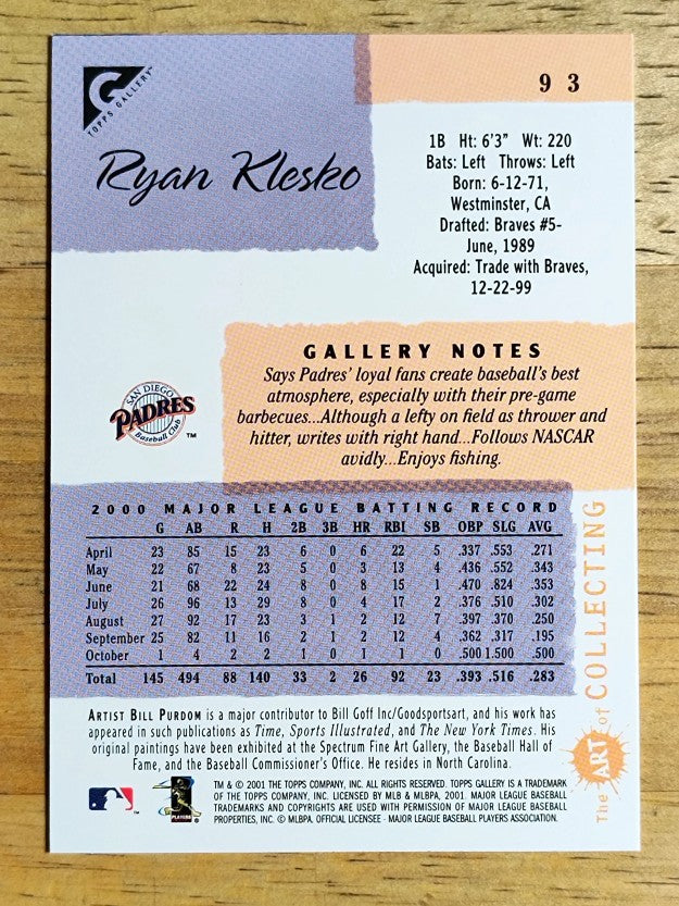 2001 Topps Gallery #93 Ryan Klesko