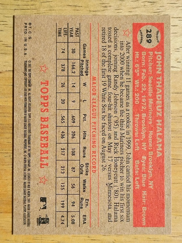 2001 Topps Heritage #289 John Halama