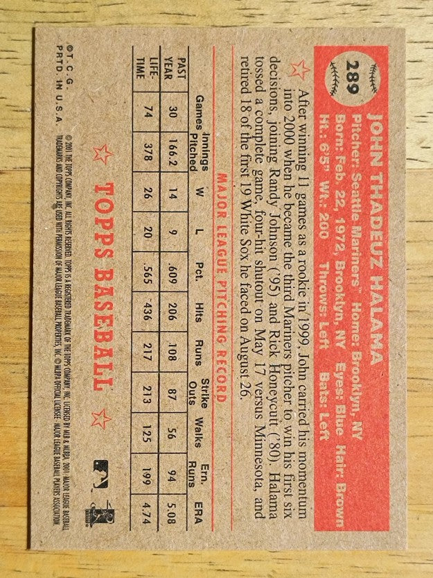 2001 Topps Heritage #289 John Halama