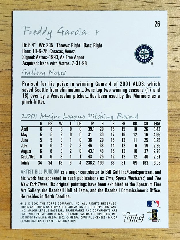 2002 Topps Gallery #26 Freddy Garcia
