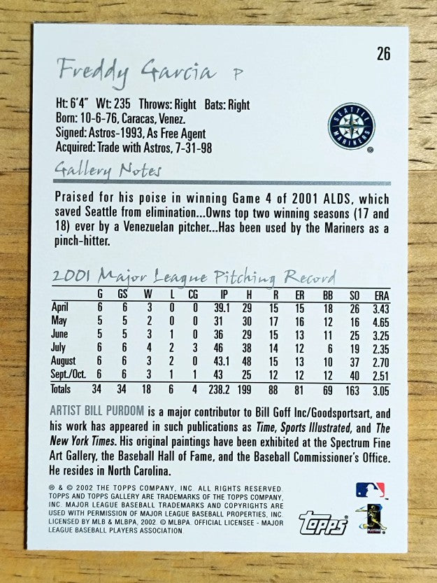 2002 Topps Gallery #26 Freddy Garcia