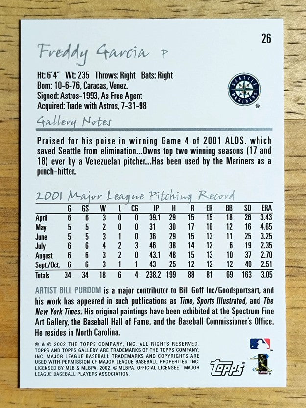 2002 Topps Gallery #26 Freddy Garcia