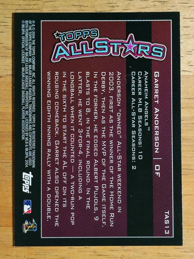 2004 Topps All-Stars #TAS13 Garret Anderson
