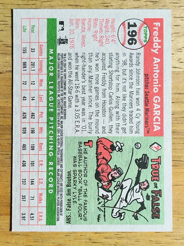 2004 Topps Heritage #196 Freddy Garcia