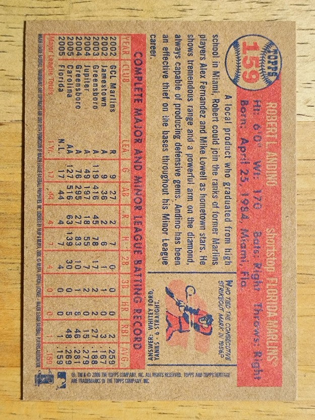 2006 Topps Heritage #159 Robert Andino RC