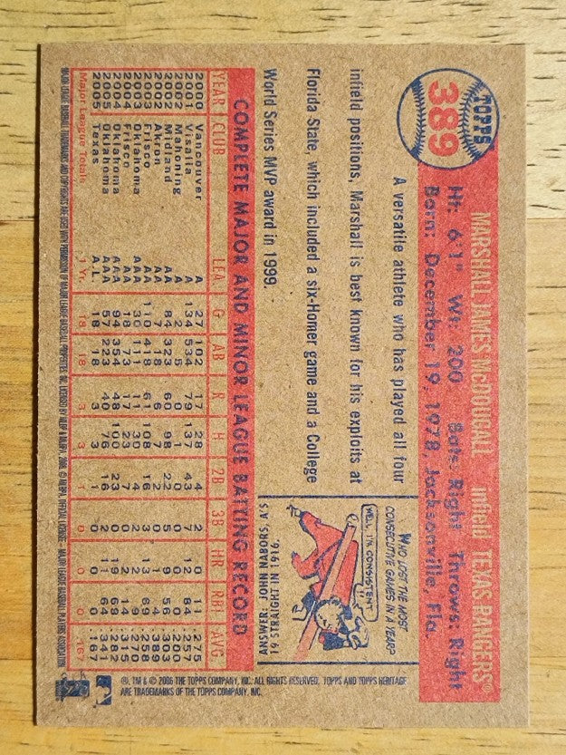 2006 Topps Heritage #389 Marshall McDougall