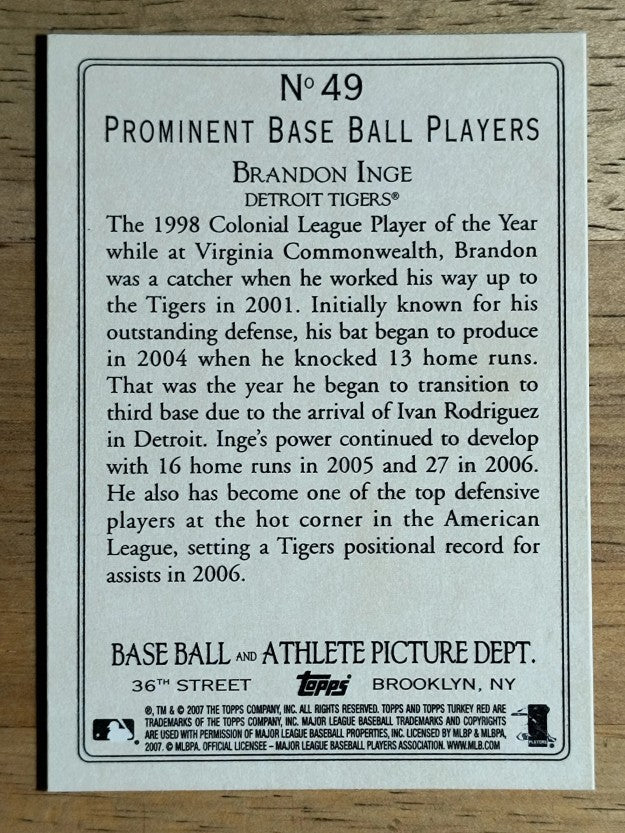 2007 Topps Turkey Red #49 Brandon Inge
