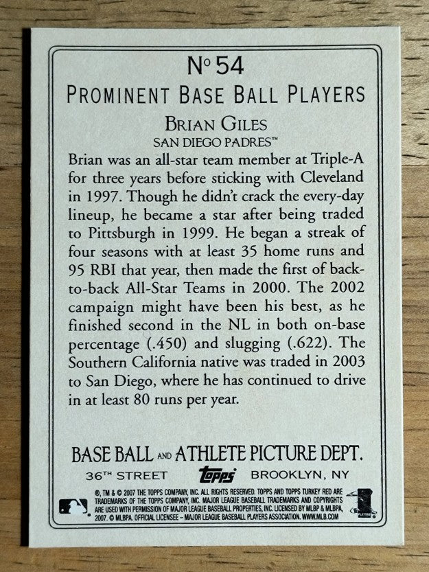 2007 Topps Turkey Red #54 Brian Giles