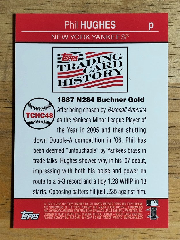2008 Topps Chrome Trading Card History #TCHC48 Phil Hughes