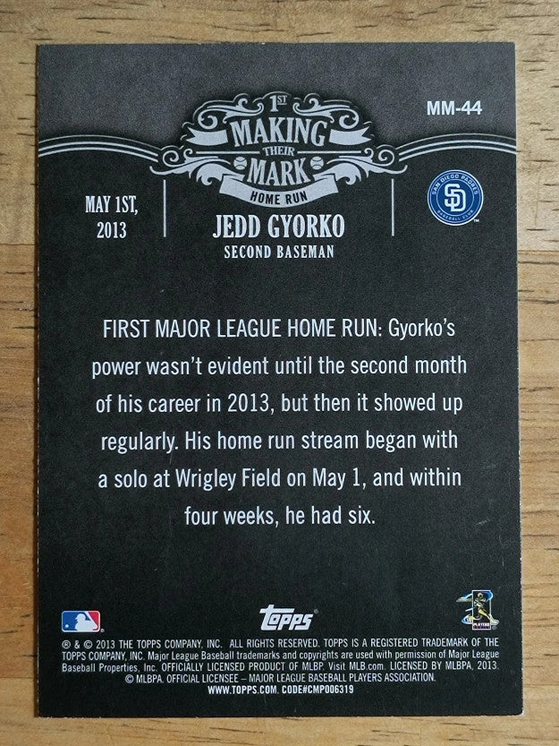 2013 Topps Making Their Mark #MM44 Jedd Gyorko