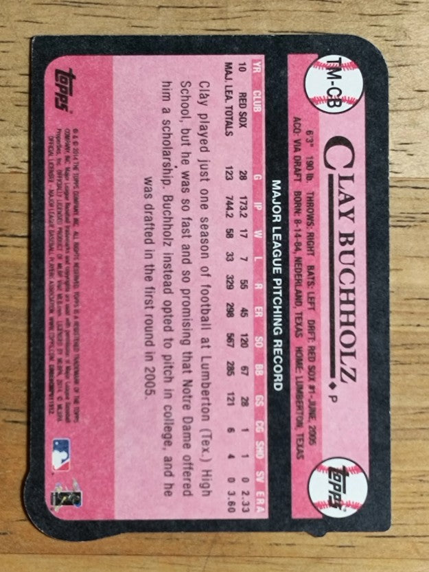 2014 Topps '89 Topps Die Cut Minis #TMCB Clay Buchholz UPD