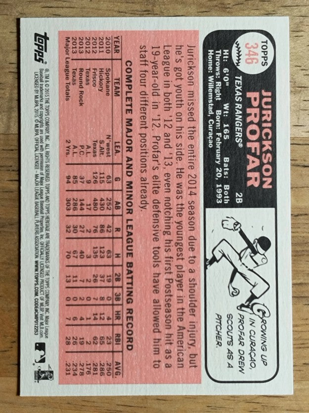 2015 Topps Heritage #346 Jurickson Profar