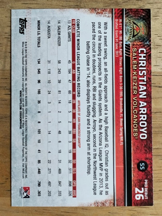 2015 Topps Pro Debut #26 Christian Arroyo