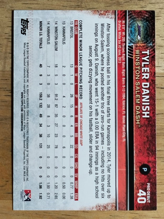 2015 Topps Pro Debut #40 Tyler Danish