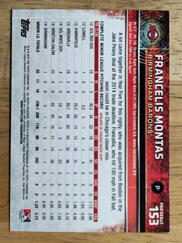 2015 Topps Pro Debut #153 Francelis Montas