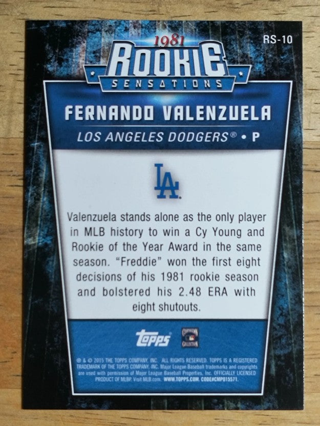 2015 Topps Update Rookie Sensations #RS10 Fernando Valenzuela