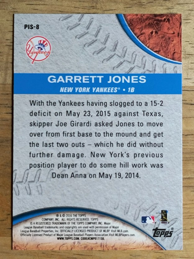 2016 Topps Pressed Into Service #PIS8 Garrett Jones
