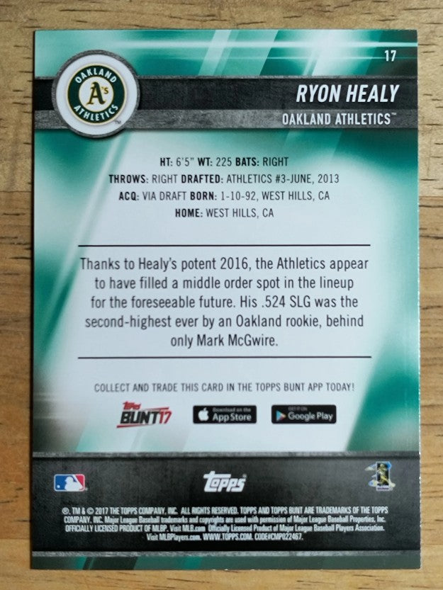 2017 Topps Bunt #17 Ryon Healy RC