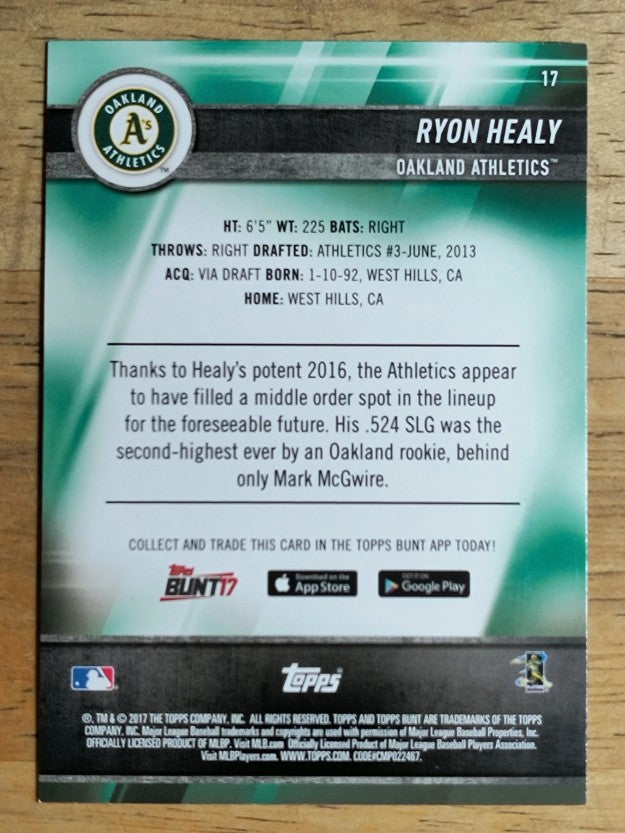 2017 Topps Bunt #17 Ryon Healy RC