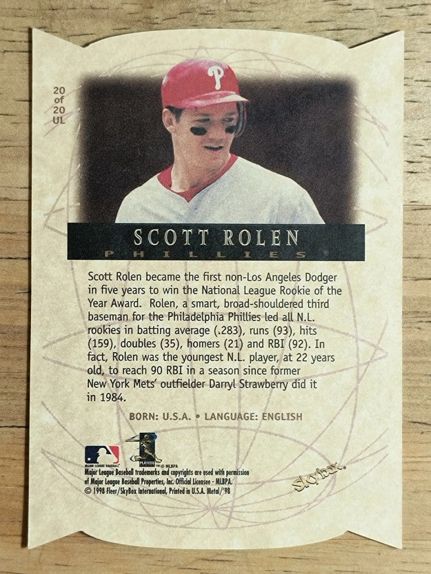1998 Metal Universe Universal Language #20 Scott Rolen