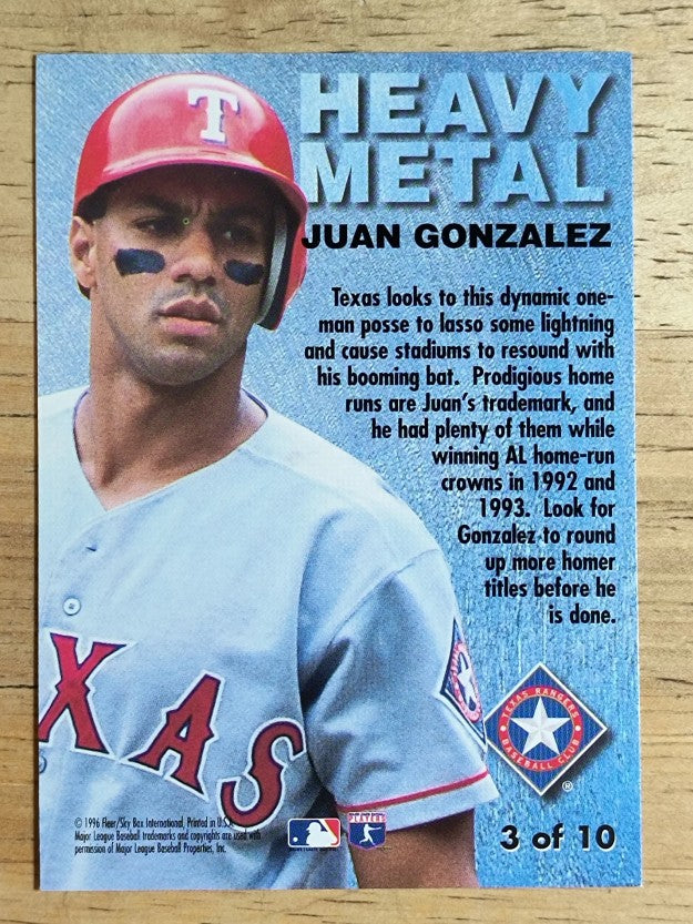 1996 Metal Universe Heavy Metal #3 Juan Gonzalez
