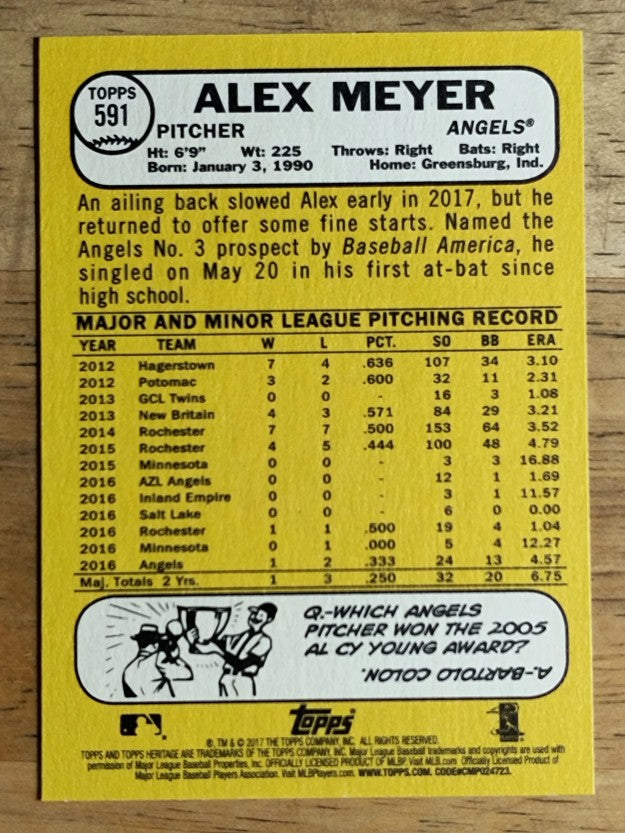 2017 Topps Heritage #591 Alex Meyer