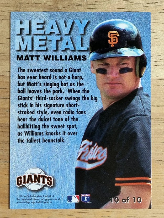 1996 Metal Universe Heavy Metal #10 Matt Williams