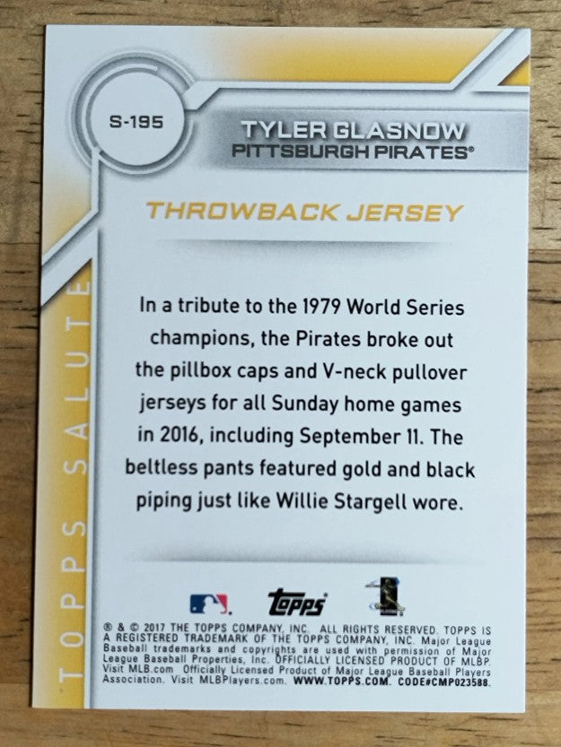 2017 Topps Salute #S195 Tyler Glasnow