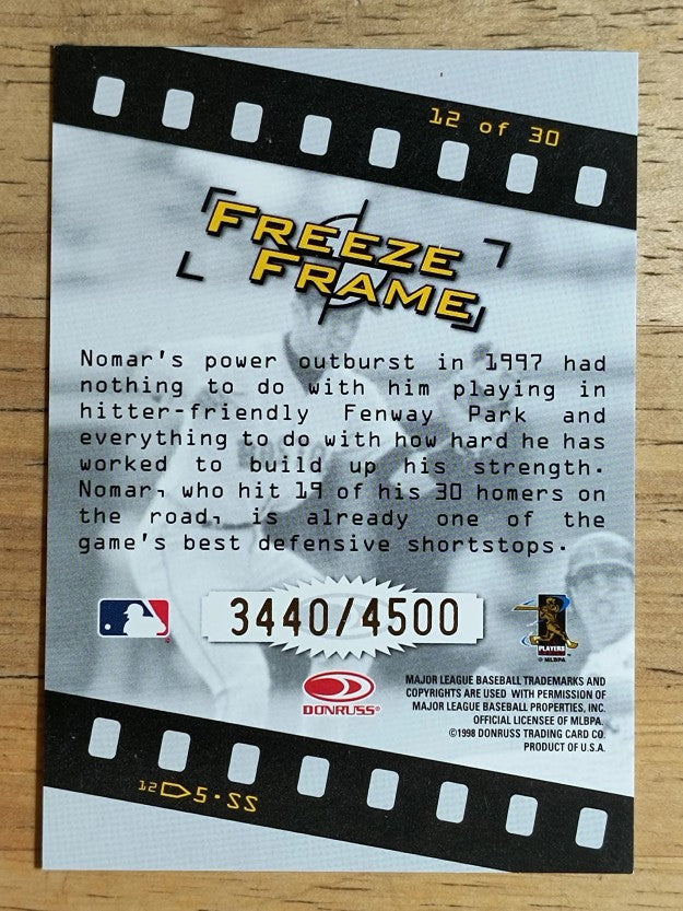 1998 Studio Freeze Frame #12 Nomar Garciaparra (EX)