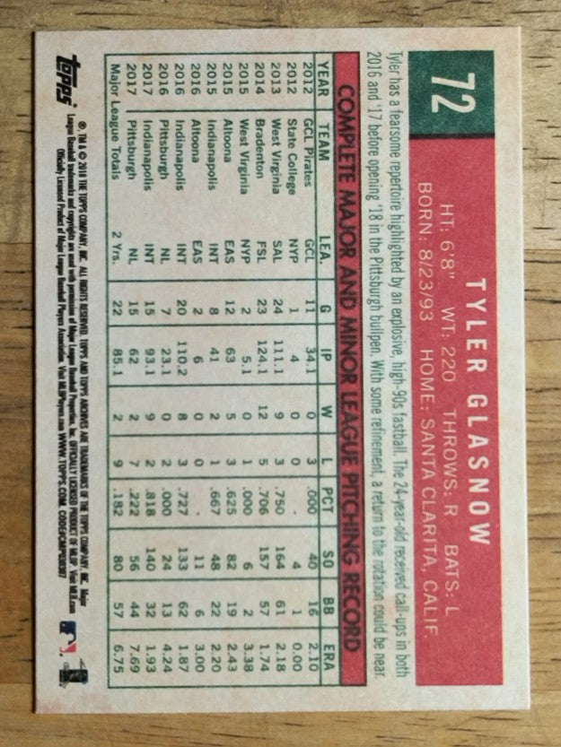 2018 Topps Archives #72 Tyler Glasnow