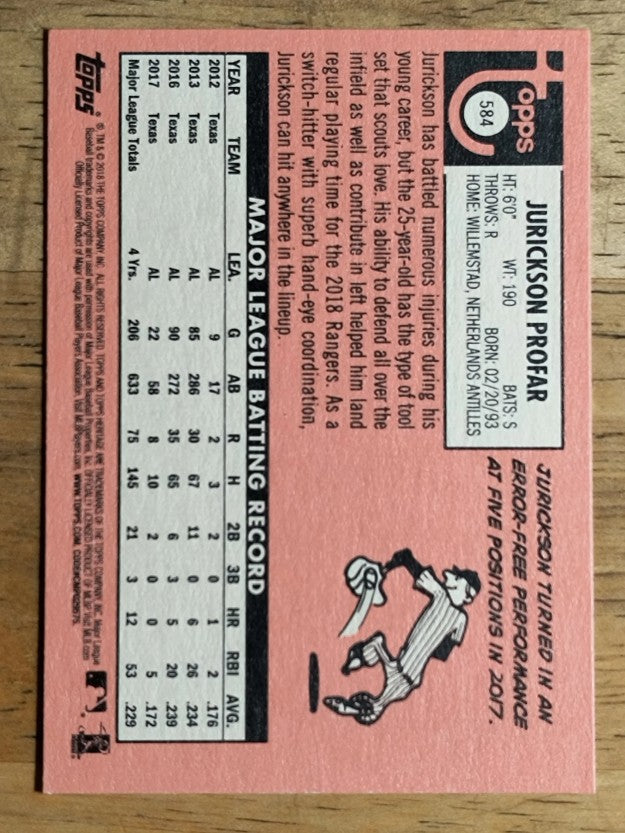 2018 Topps Heritage #584 Jurickson Profar