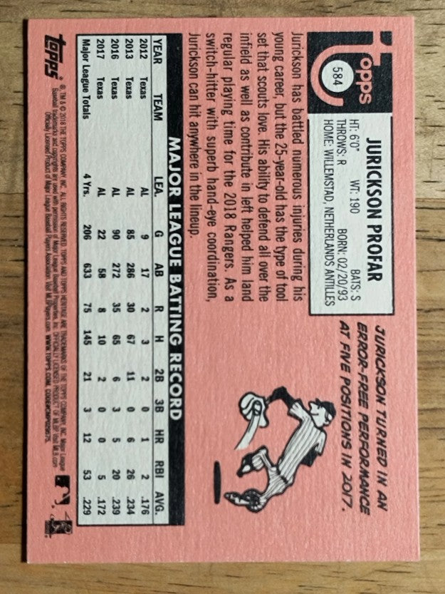2018 Topps Heritage #584 Jurickson Profar