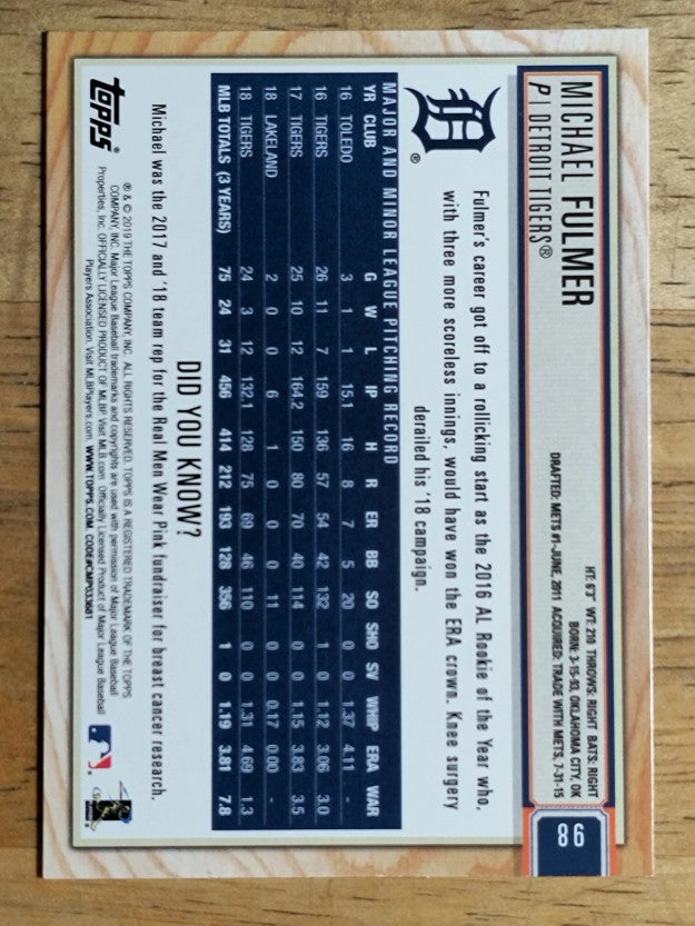 2019 Topps Big League Gold #98 Michael Fulmer