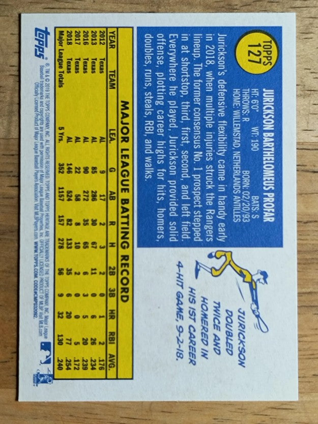 2019 Topps Heritage #127 Jurickson Profar
