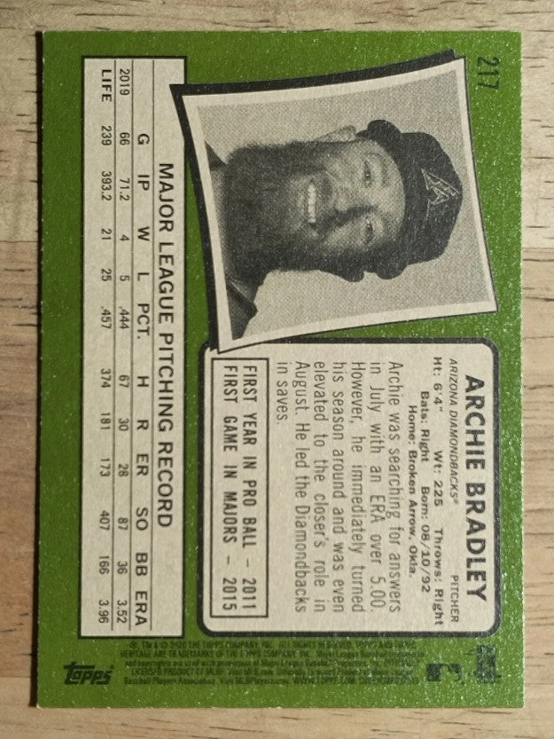 2020 Topps Heritage #217 Archie Bradley