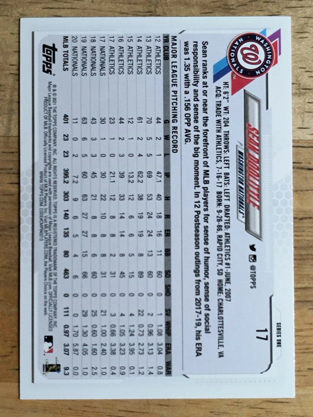 2021 Topps #17 Sean Doolittle
