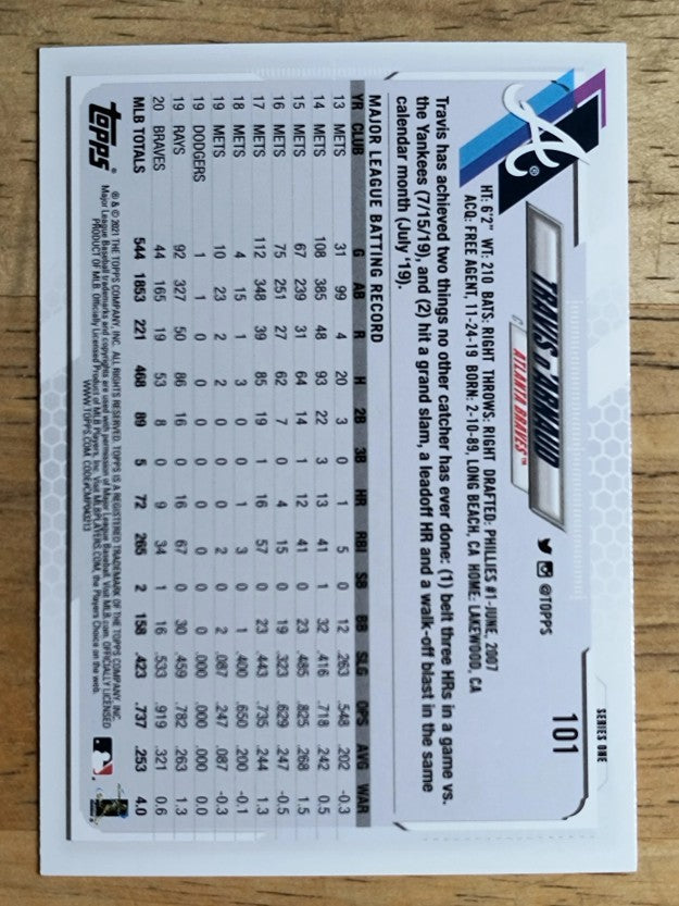 2021 Topps #101 Travis d'Arnaud