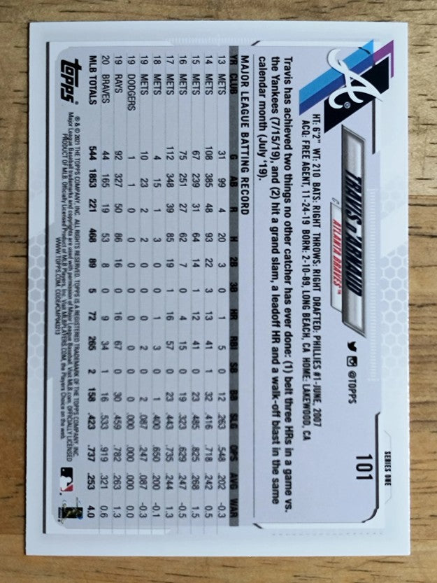 2021 Topps #101 Travis d'Arnaud
