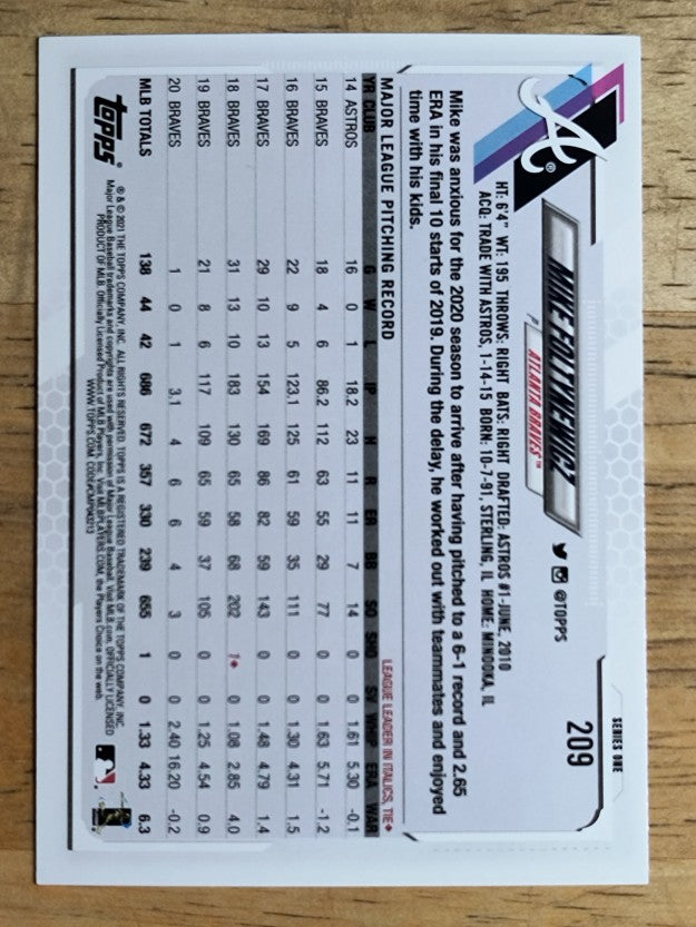 2021 Topps #209 Mike Foltynewicz