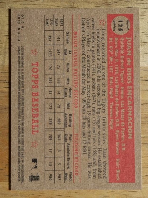 2001 Topps Heritage #125 Juan Encarnacion