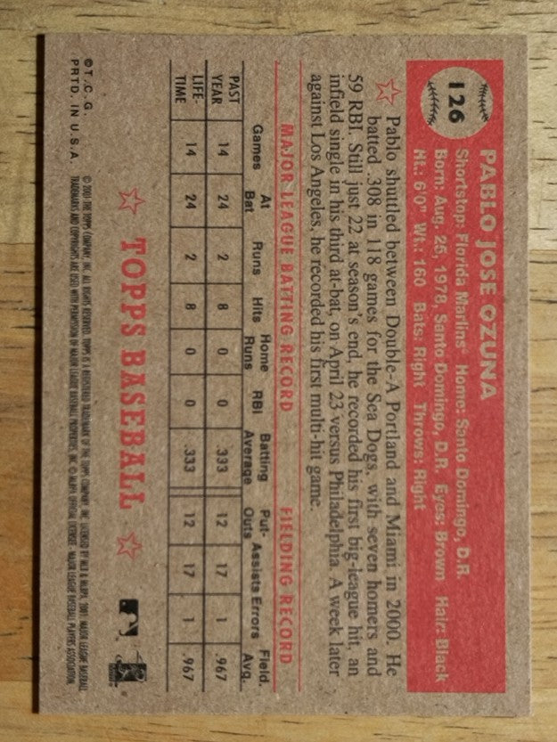 2001 Topps Heritage #126 Pablo Ozuna