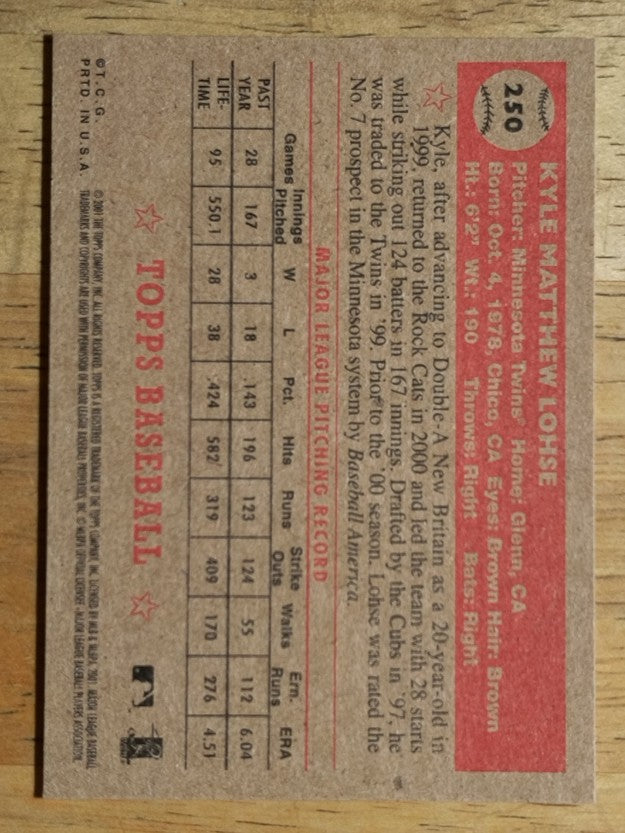 2001 Topps Heritage #250 Kyle Lohse RC