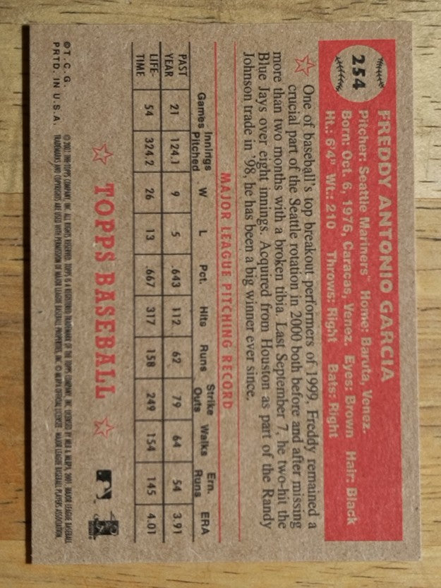 2001 Topps Heritage #254 Freddy Garcia
