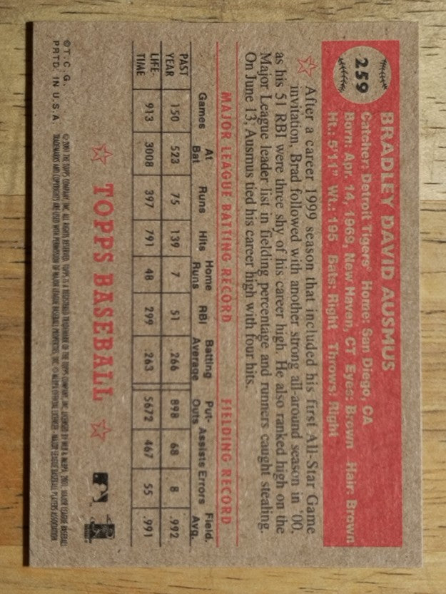 2001 Topps Heritage #259 Brad Ausmus