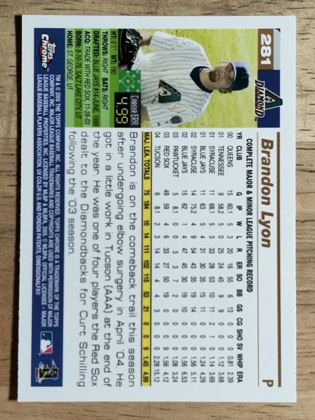 2005 Topps Chrome #281 Brandon Lyon