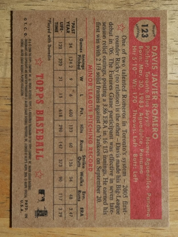 2006 Topps '52 #123 Davis Romero