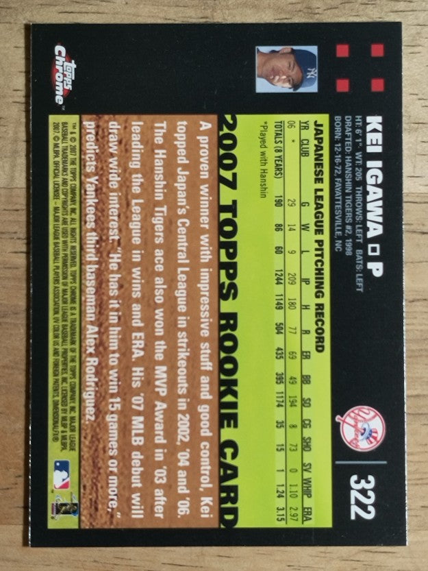 2007 Topps Chrome #322a Kei Igawa RC