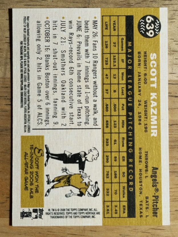 2009 Topps Heritage #639 Scott Kazmir