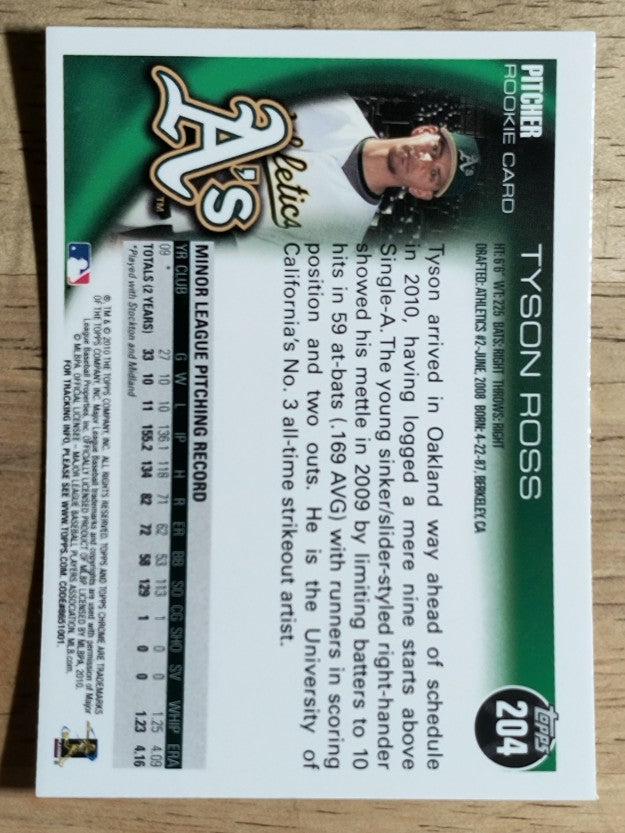 2010 Topps Chrome #204 Tyson Ross RC