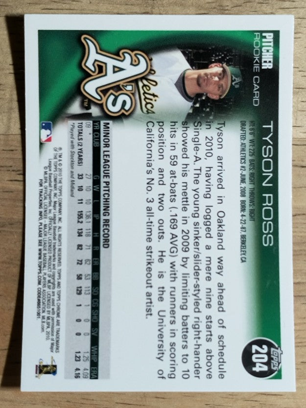 2010 Topps Chrome #204 Tyson Ross RC